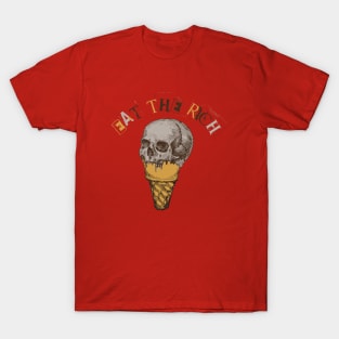 Punk Eat the Rich skull ice cream design T-Shirt